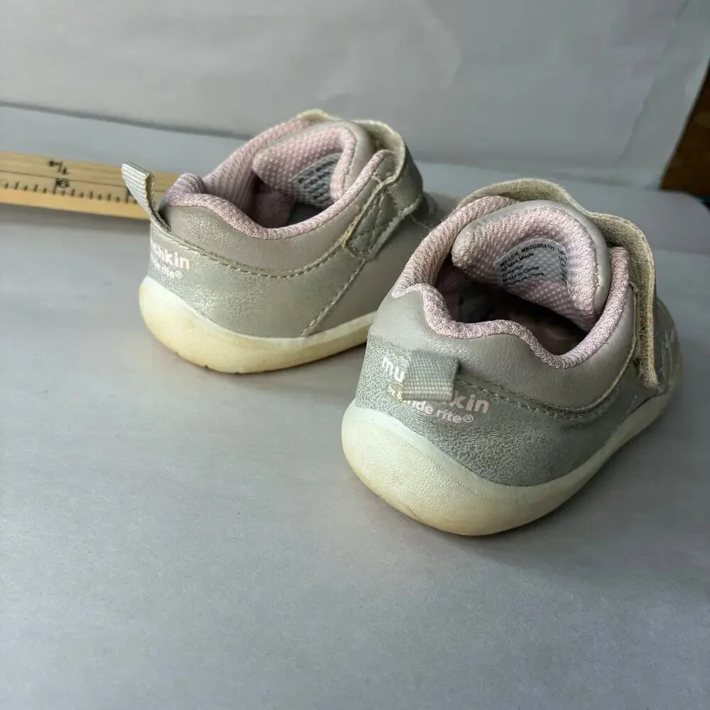 Stride Rite Miller Sneakers Girls 5M Champagne Gold Metallic Toddler Shoes